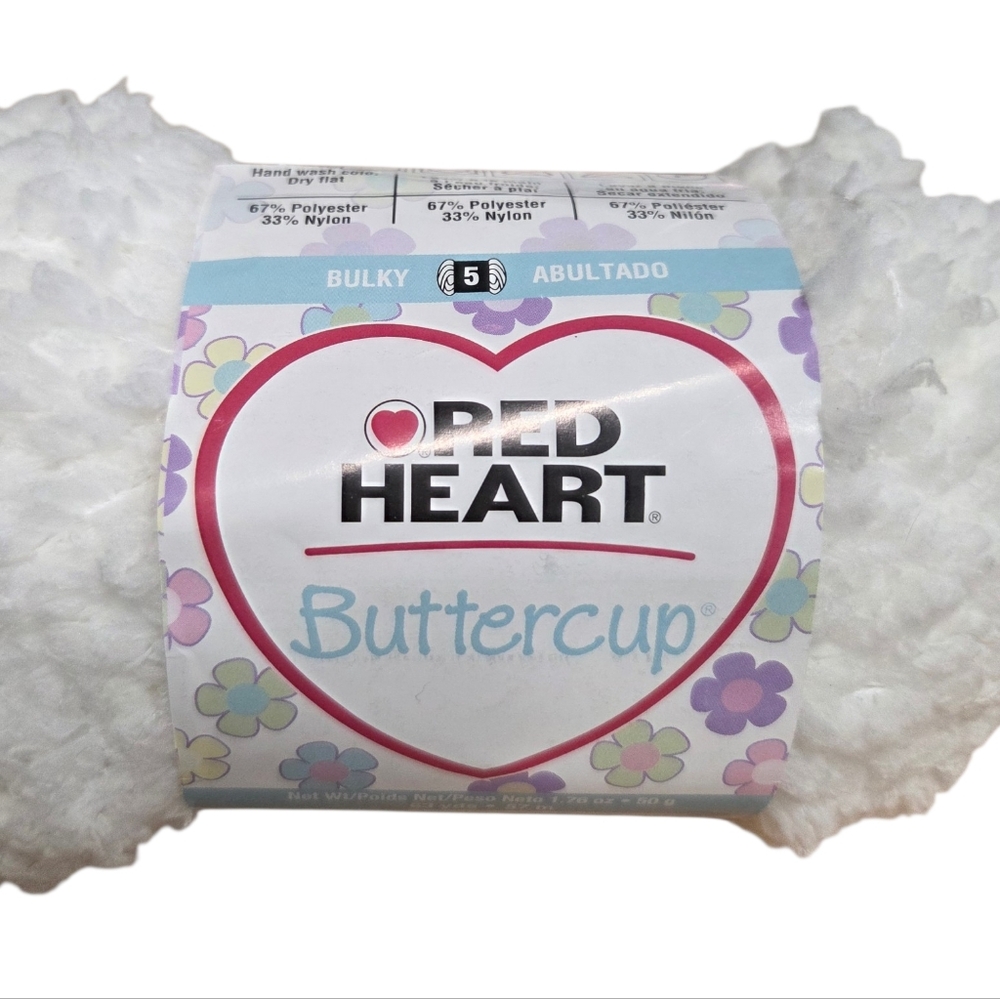 Red Heart Buttercup DISCONTINUED “White” - New Lot Of Seven Skeins Crochet Knit - Picture 3 of 10